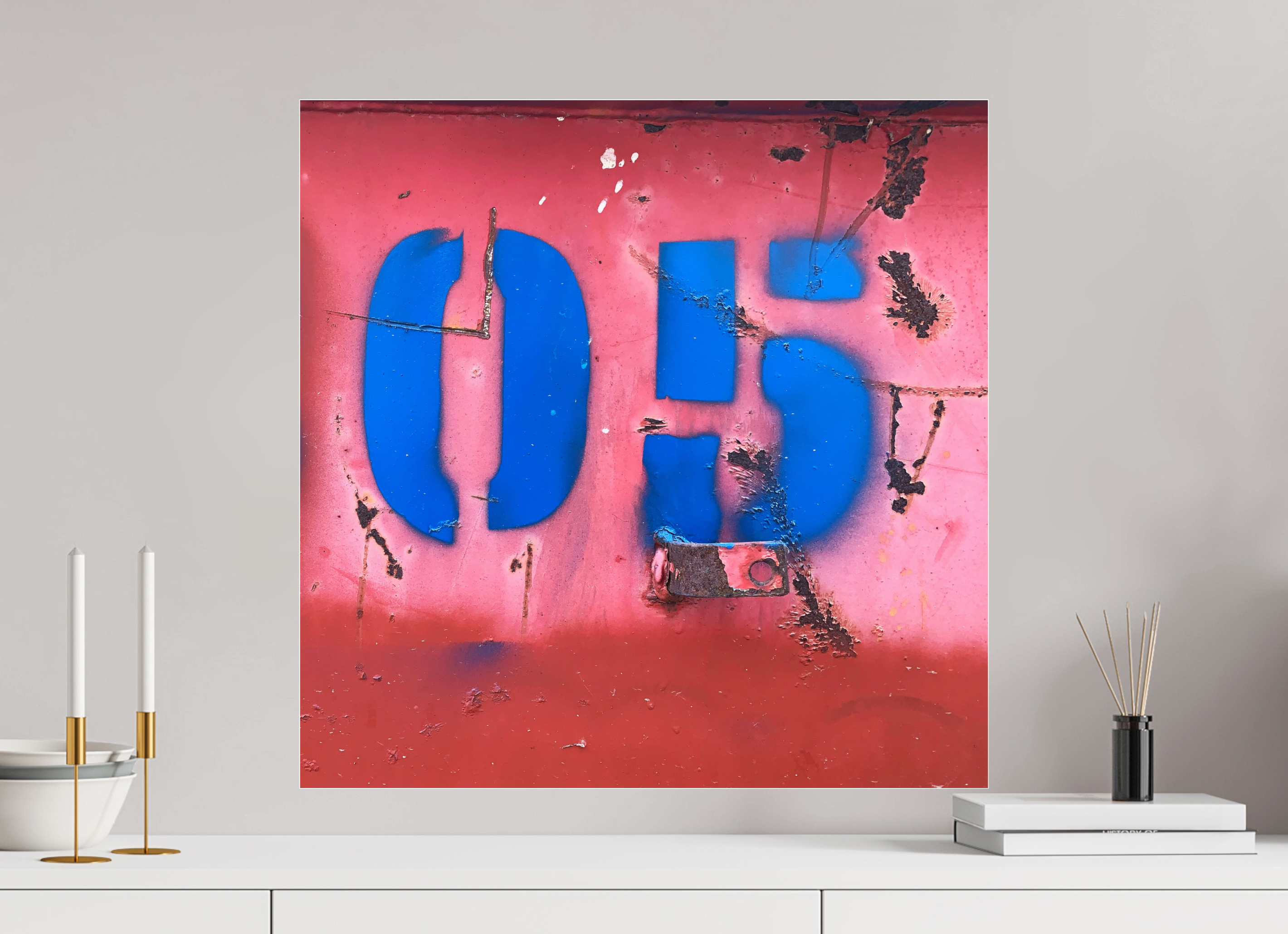 60 x 60 cm, Photo Print Under Acrylic Glass Not just a Number - Rusted Number 05