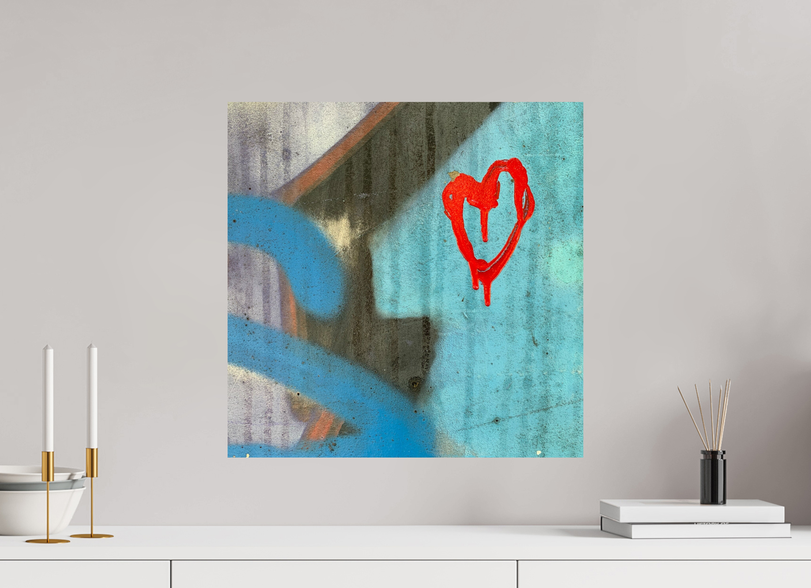 50 x 50 cm, Photo Print On Fuji Crystal DP II Farbe an der Wand - I love you