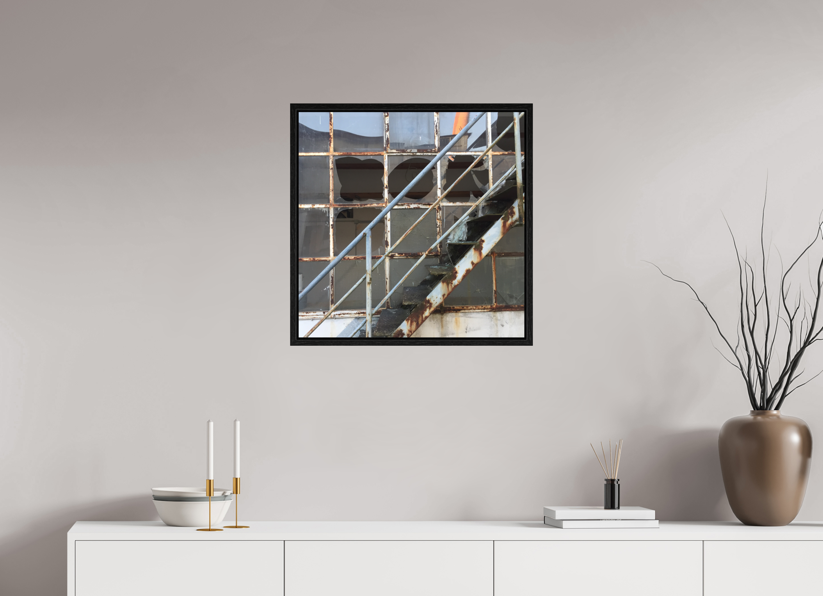 60 x 60 cm, Floater Frame True to the Line - Upwards 1