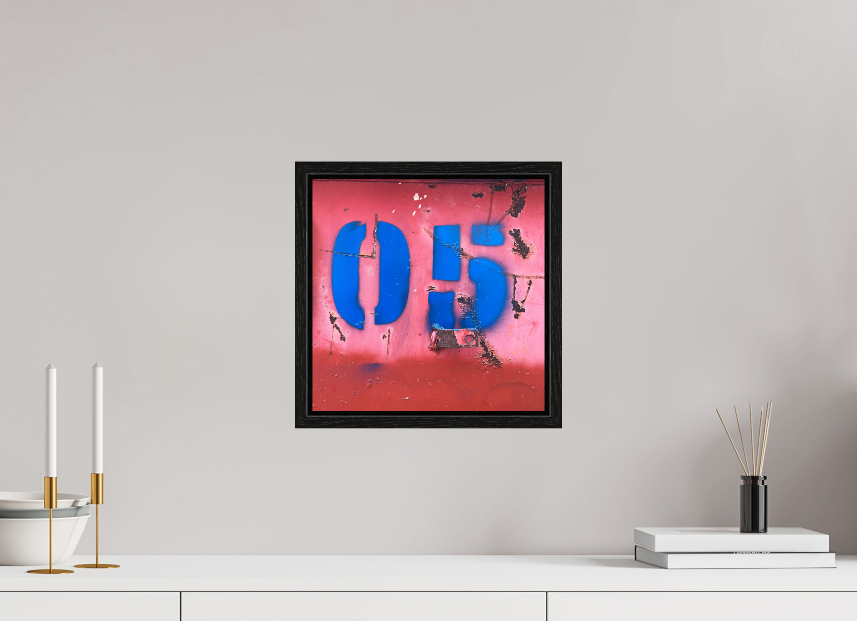 30 x 30 cm, Floater Frame Not just a Number - Rusted Number 05