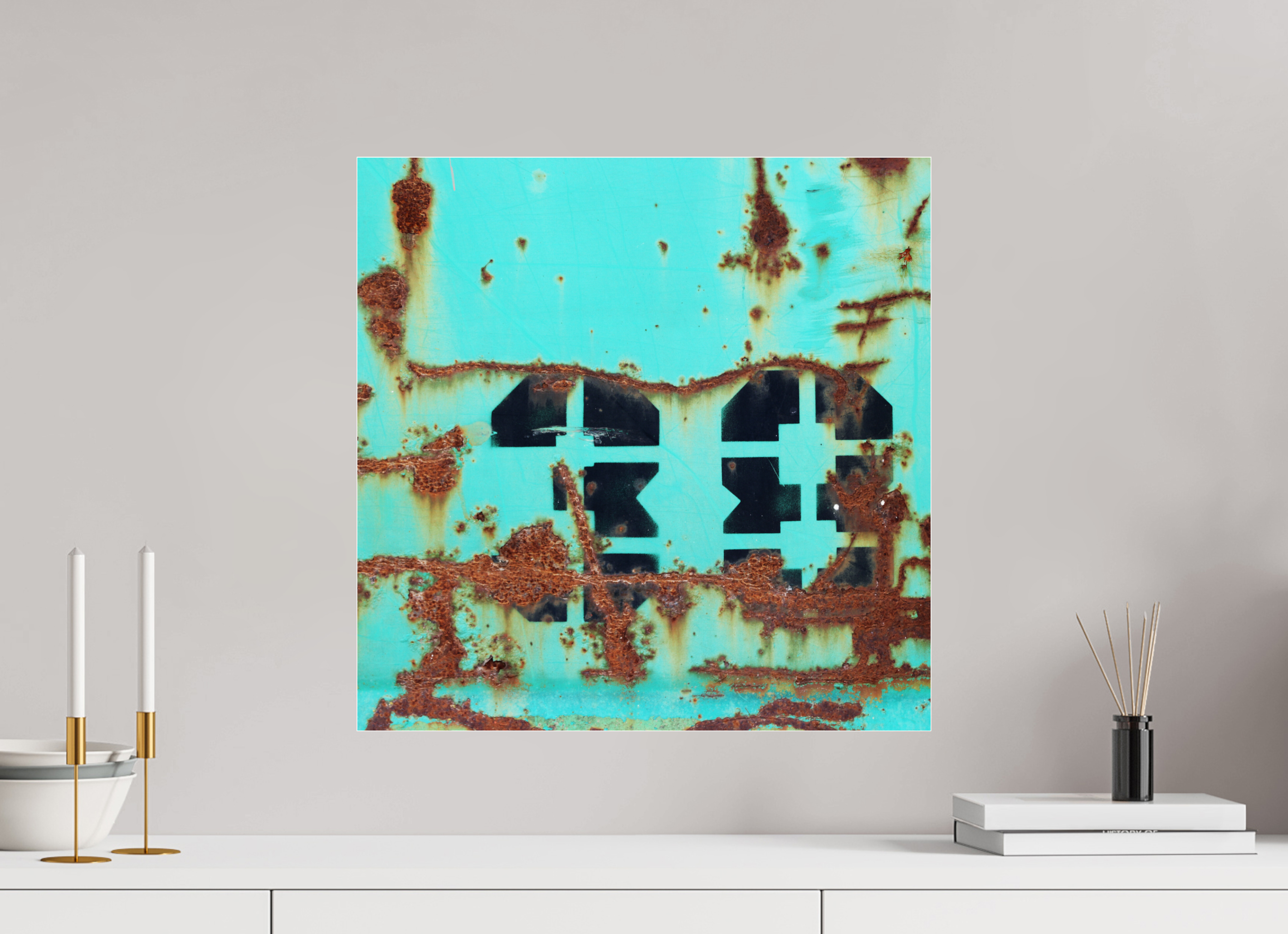 50 x 50 cm, Photo Print Under Acrylic Glass Not just a Number - Rusted Number 38