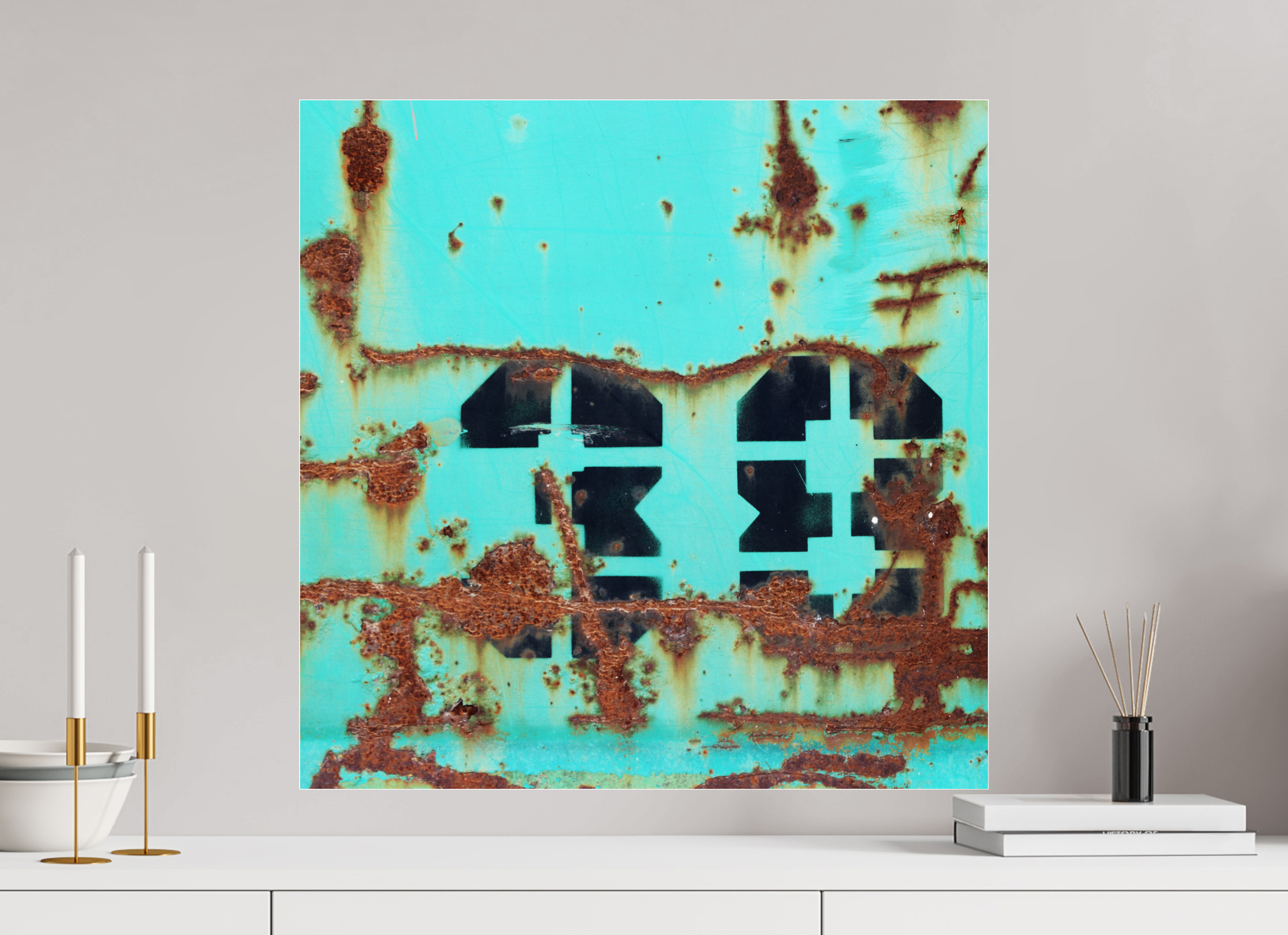60 x 60 cm, Photo Print Under Acrylic Glass Not just a Number - Rusted Number 38