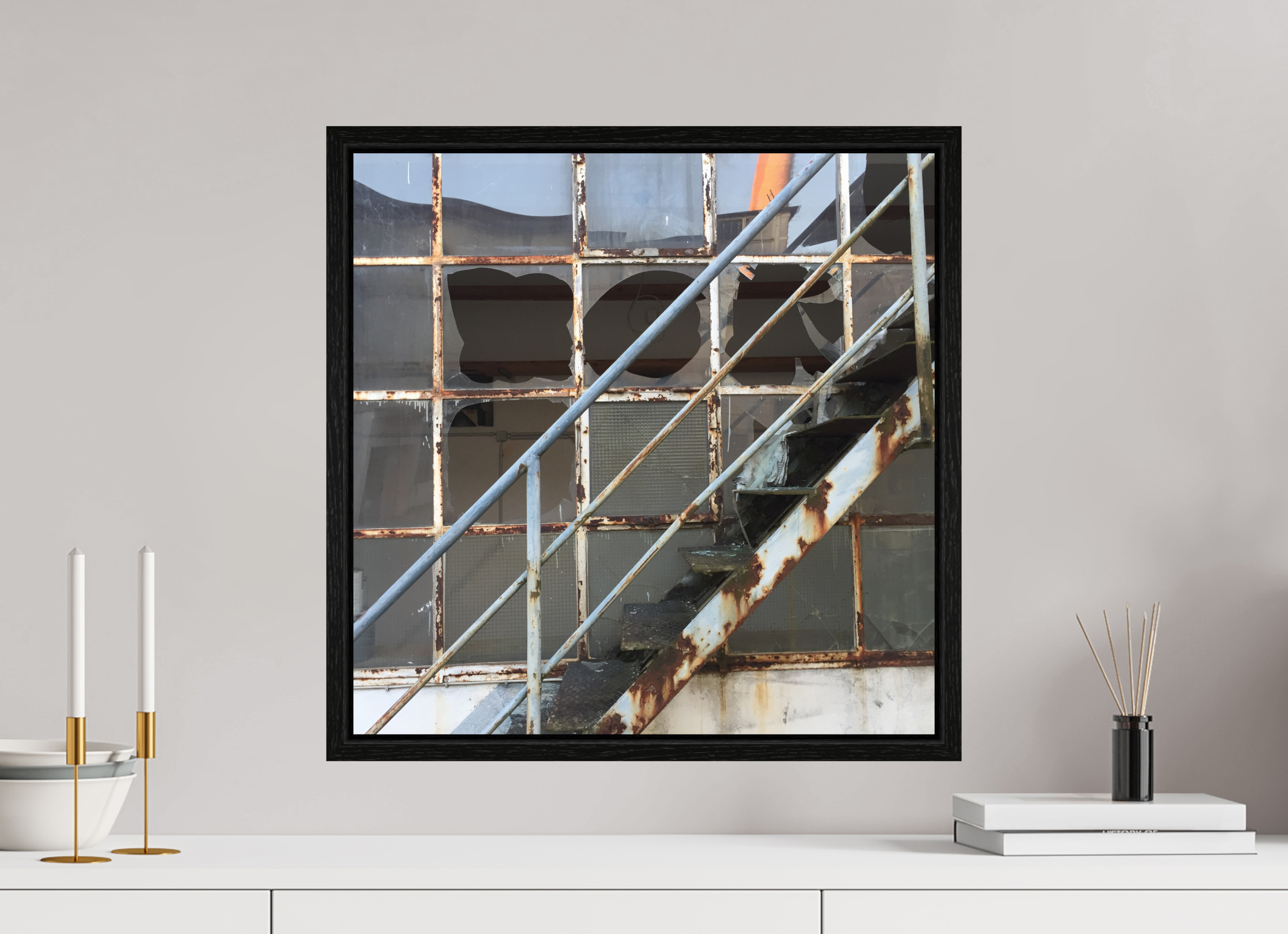 50 x 50 cm, Floater Frame True to the Line - Upwards 1