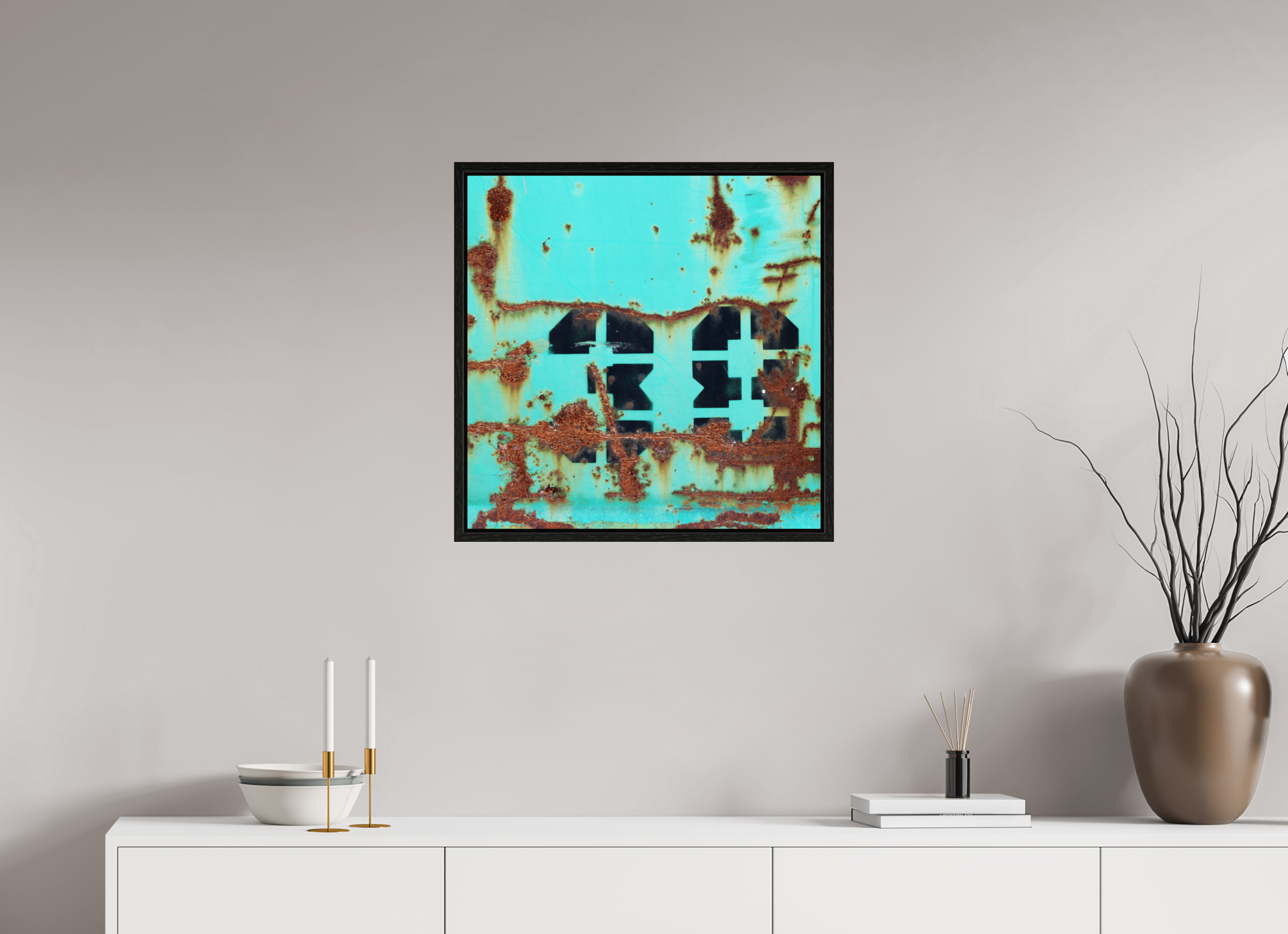60 x 60 cm, Floater Frame Not just a Number - Rusted Number 38