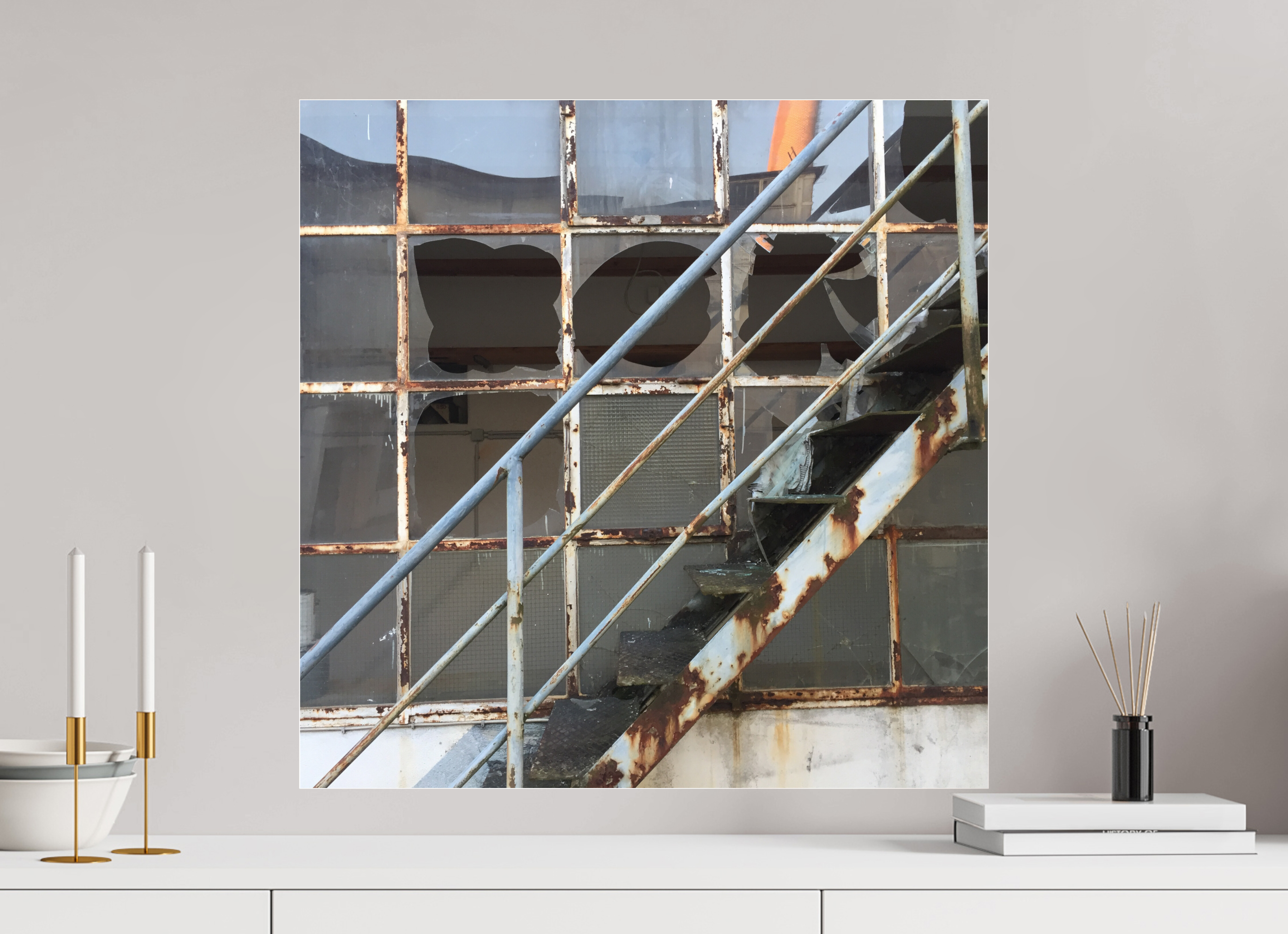 60 x 60 cm, Photo Print Under Acrylic Glass True to the Line - Upwards 1
