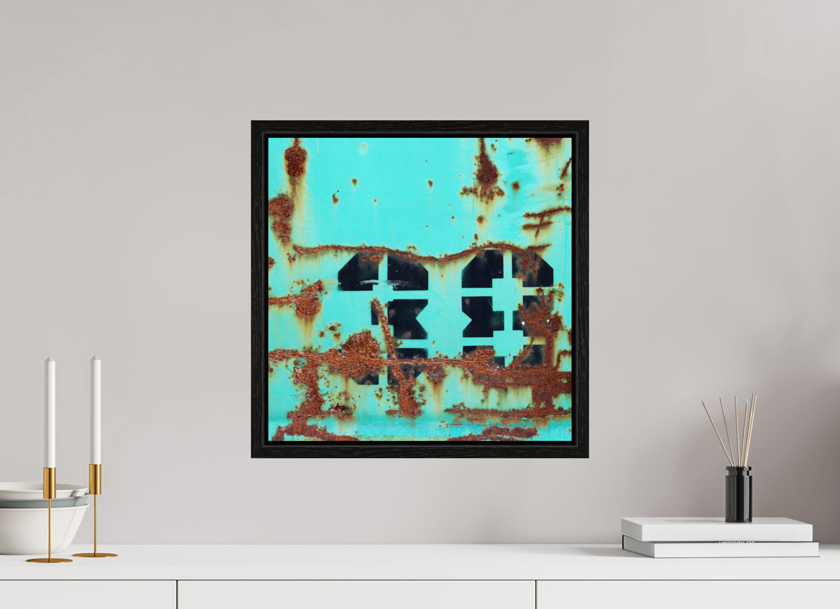 40 x 40 cm, Floater Frame Not just a Number - Rusted Number 38