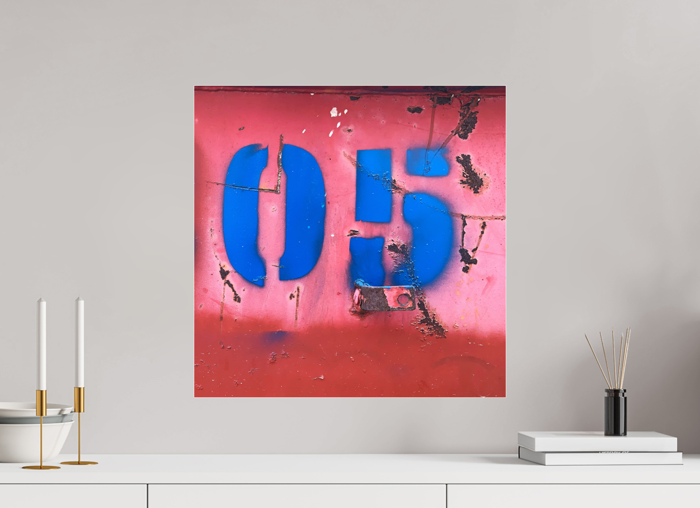 50 x 50 cm, Photo Print Under Acrylic Glass Not just a Number - Rusted Number 05