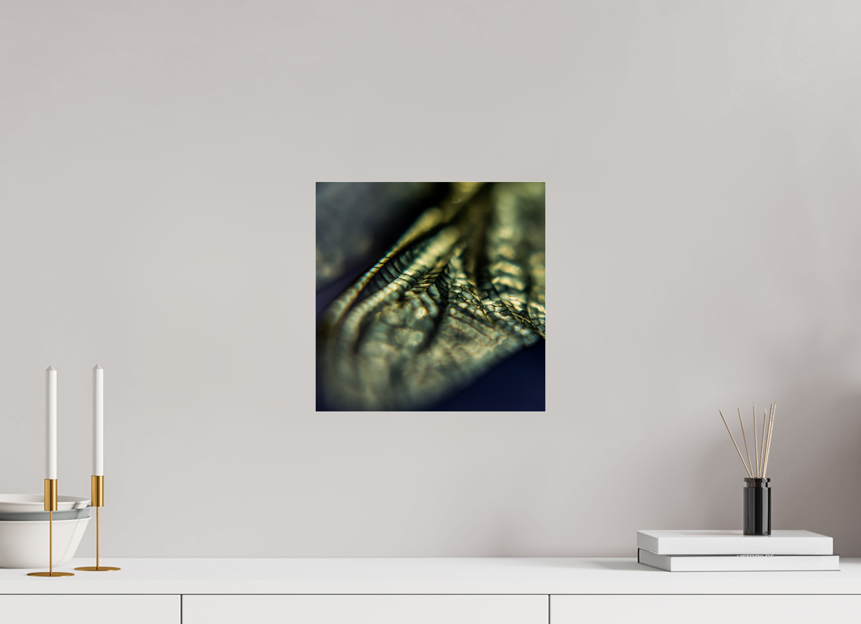 30 x 30 cm, Photo Print Under Acrylic Glass Macro im Quadrat - Libellenflügel 1