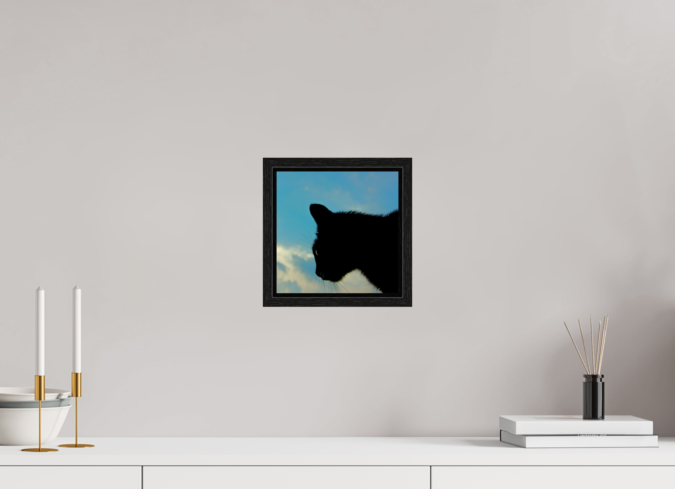 20 x 20 cm, Floater Frame Haarige Angelegenheiten - A cat called Mr Tom 1