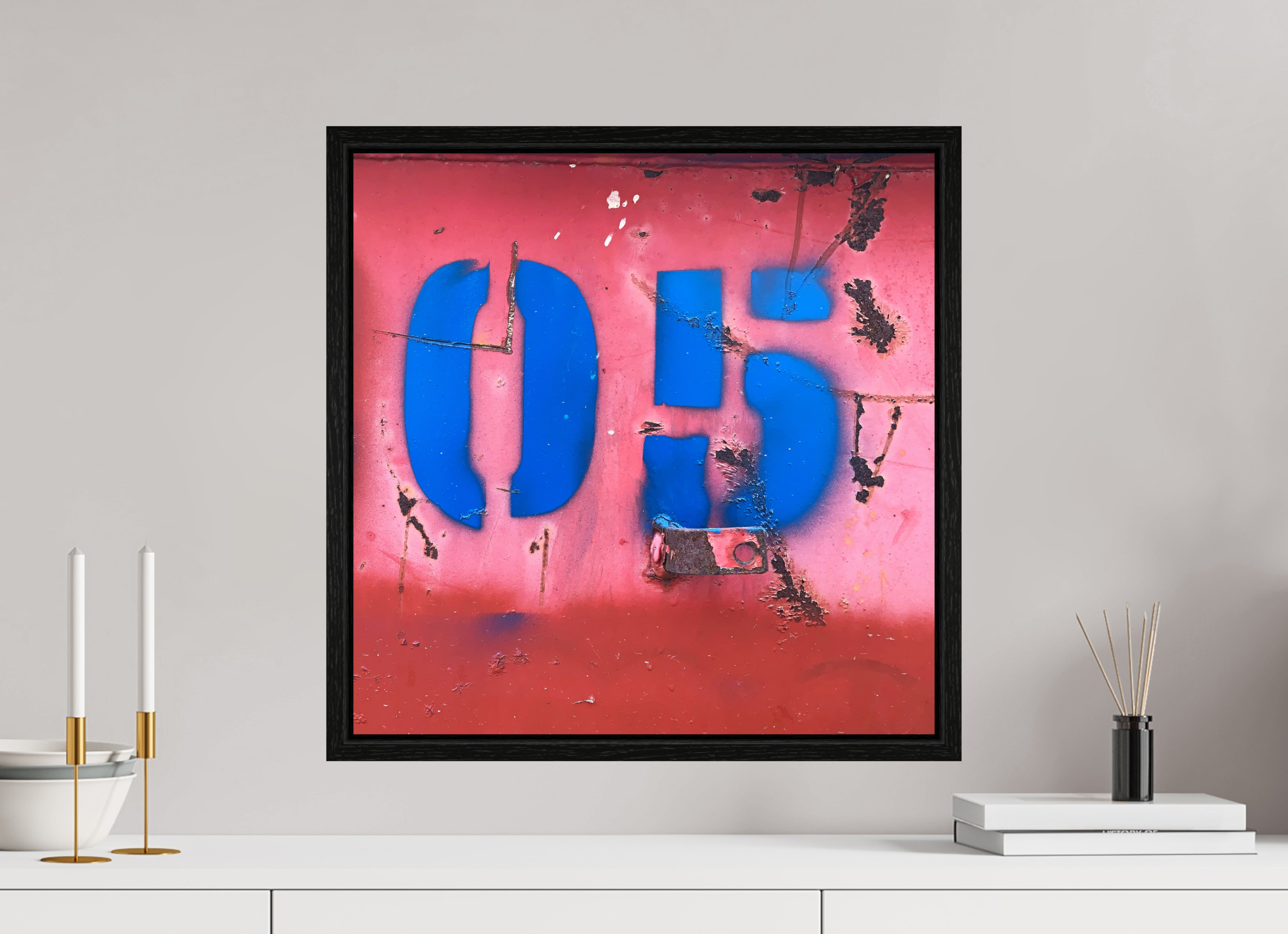 50 x 50 cm, Floater Frame Not just a Number - Rusted Number 05