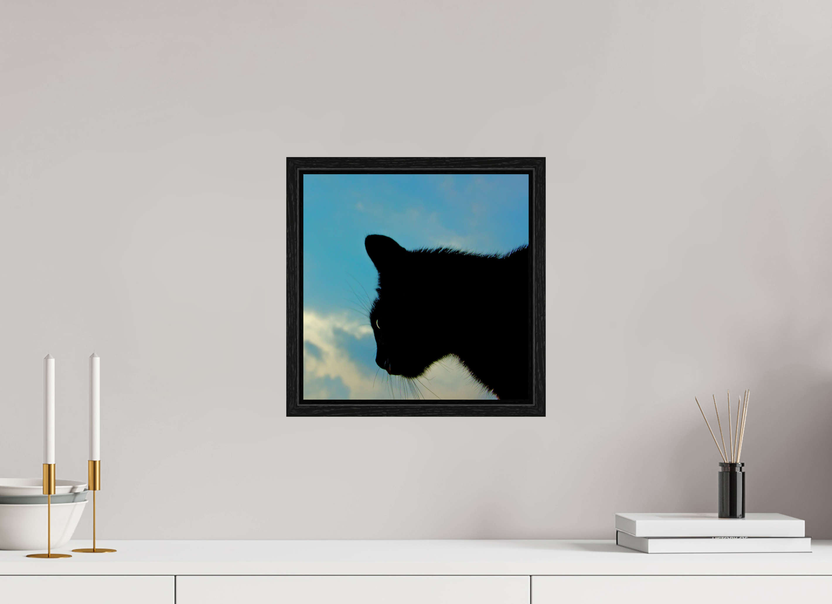 30 x 30 cm, Floater Frame Haarige Angelegenheiten - A cat called Mr Tom 1
