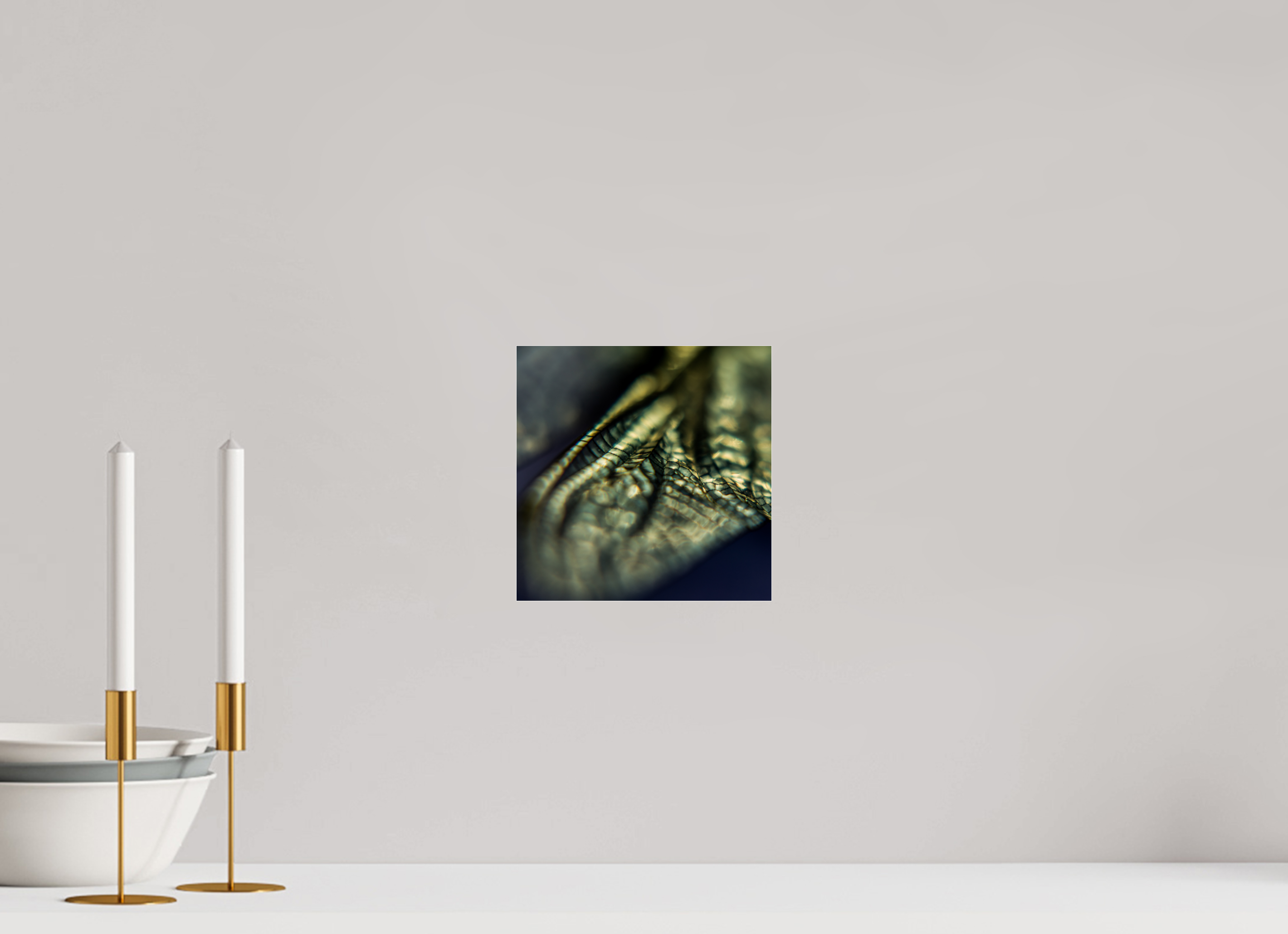 20 x 20 cm, Photo Print Under Acrylic Glass Macro im Quadrat - Libellenflügel 1