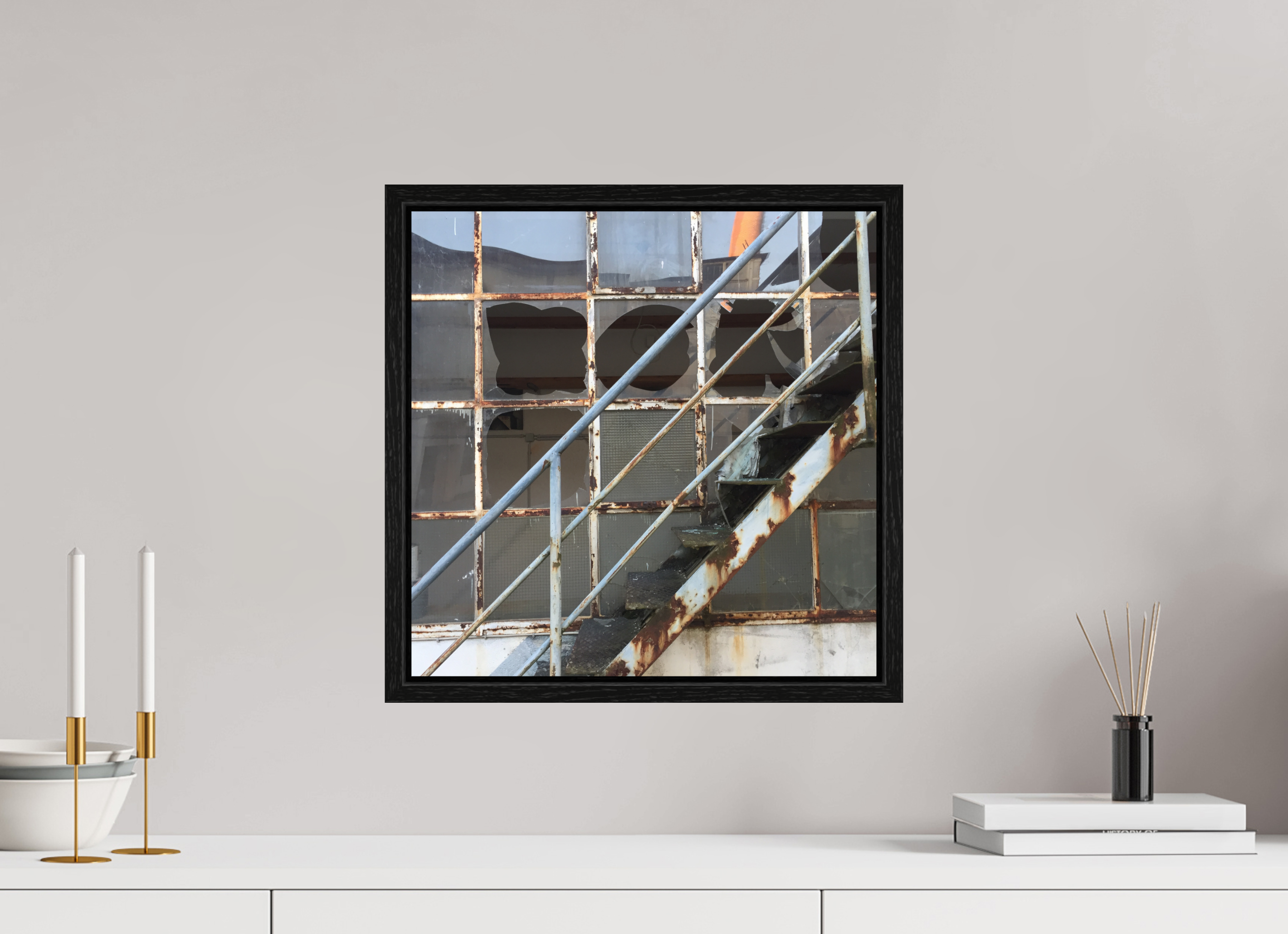 40 x 40 cm, Floater Frame True to the Line - Upwards 1