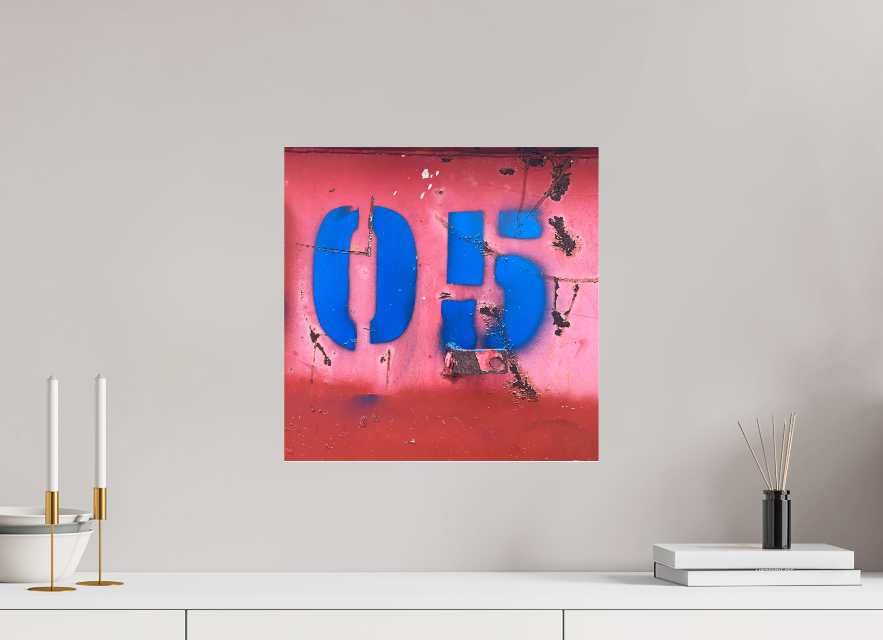 40 x 40 cm, Photo Print Under Acrylic Glass Not just a Number - Rusted Number 05