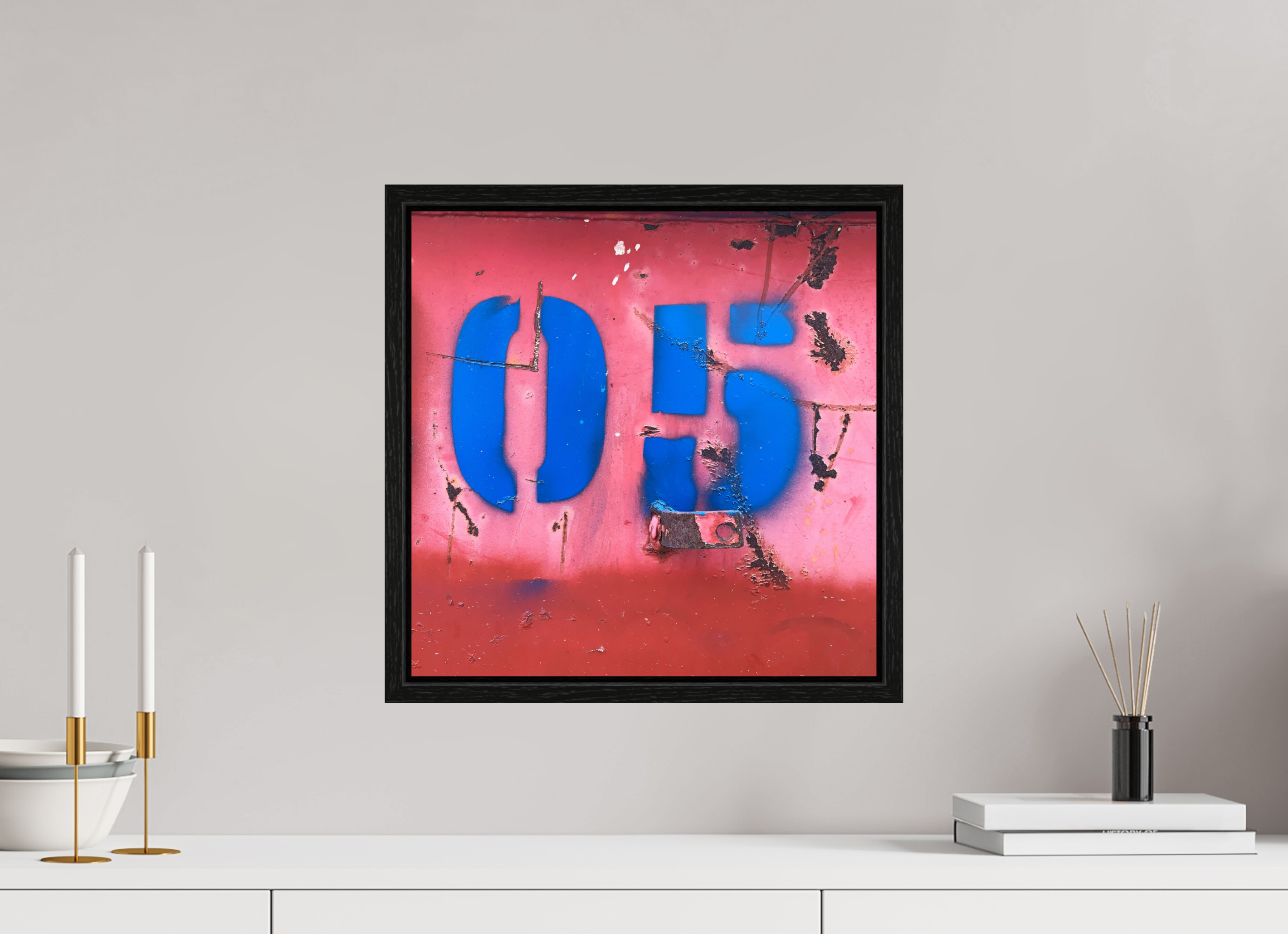 40 x 40 cm, Floater Frame Not just a Number - Rusted Number 05