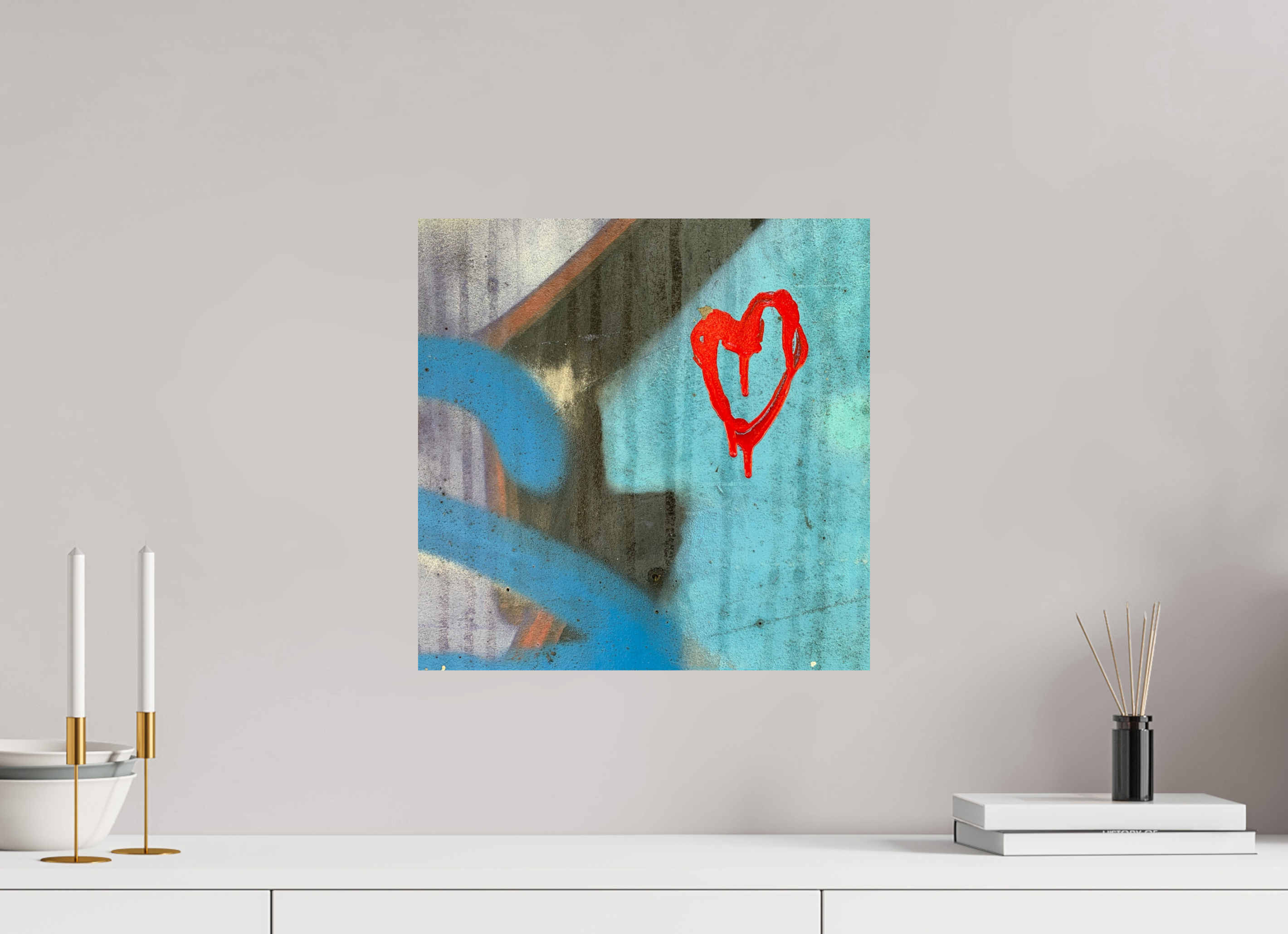 40 x 40 cm, Photo Print On Fuji Crystal DP II Farbe an der Wand - I love you