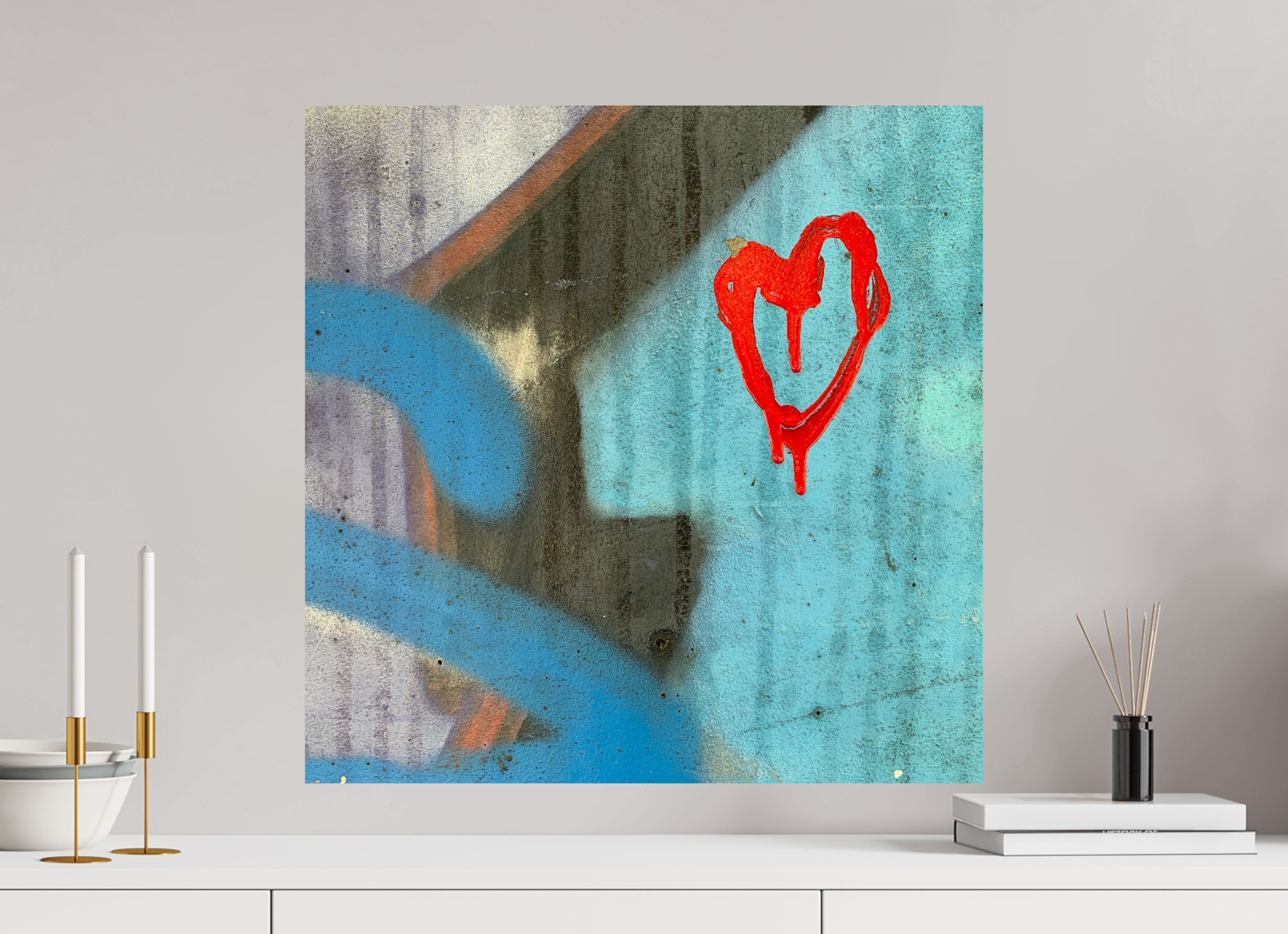 60 x 60 cm, Photo Print On Fuji Crystal DP II Farbe an der Wand - I love you