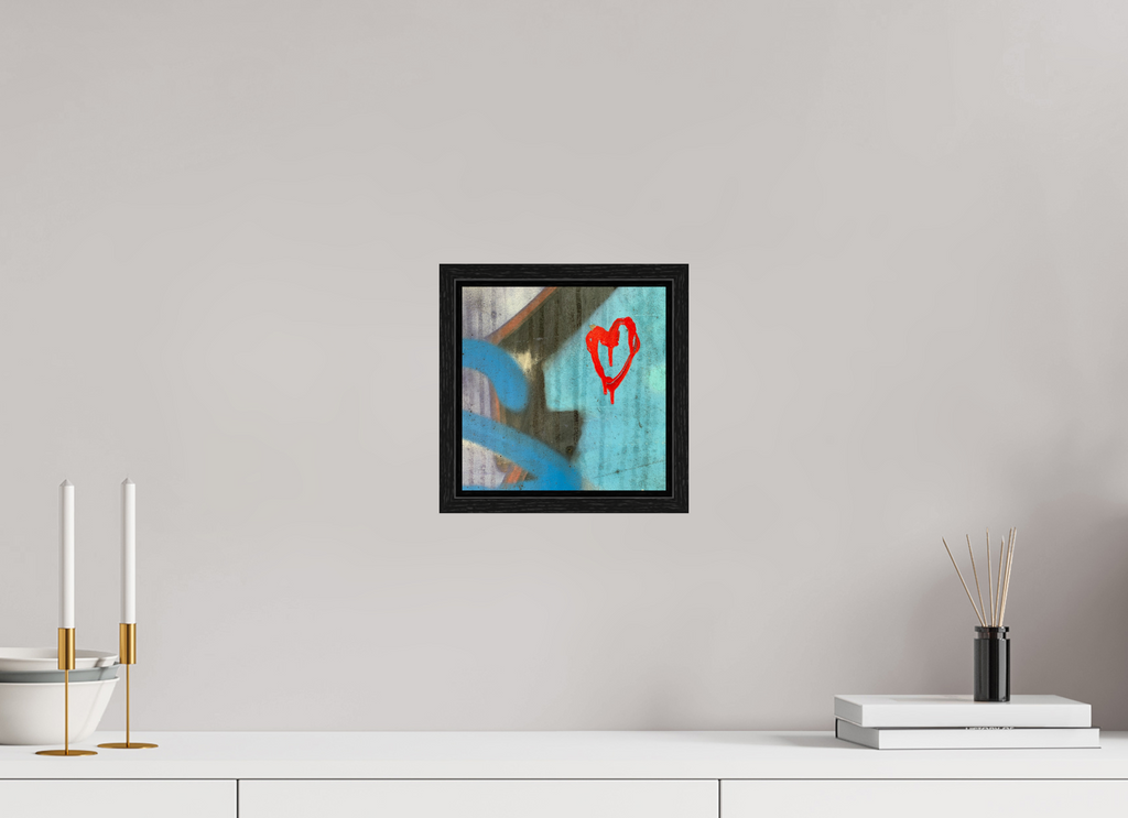 20 x 20 cm, Floater Frame Farbe an der Wand - I love you