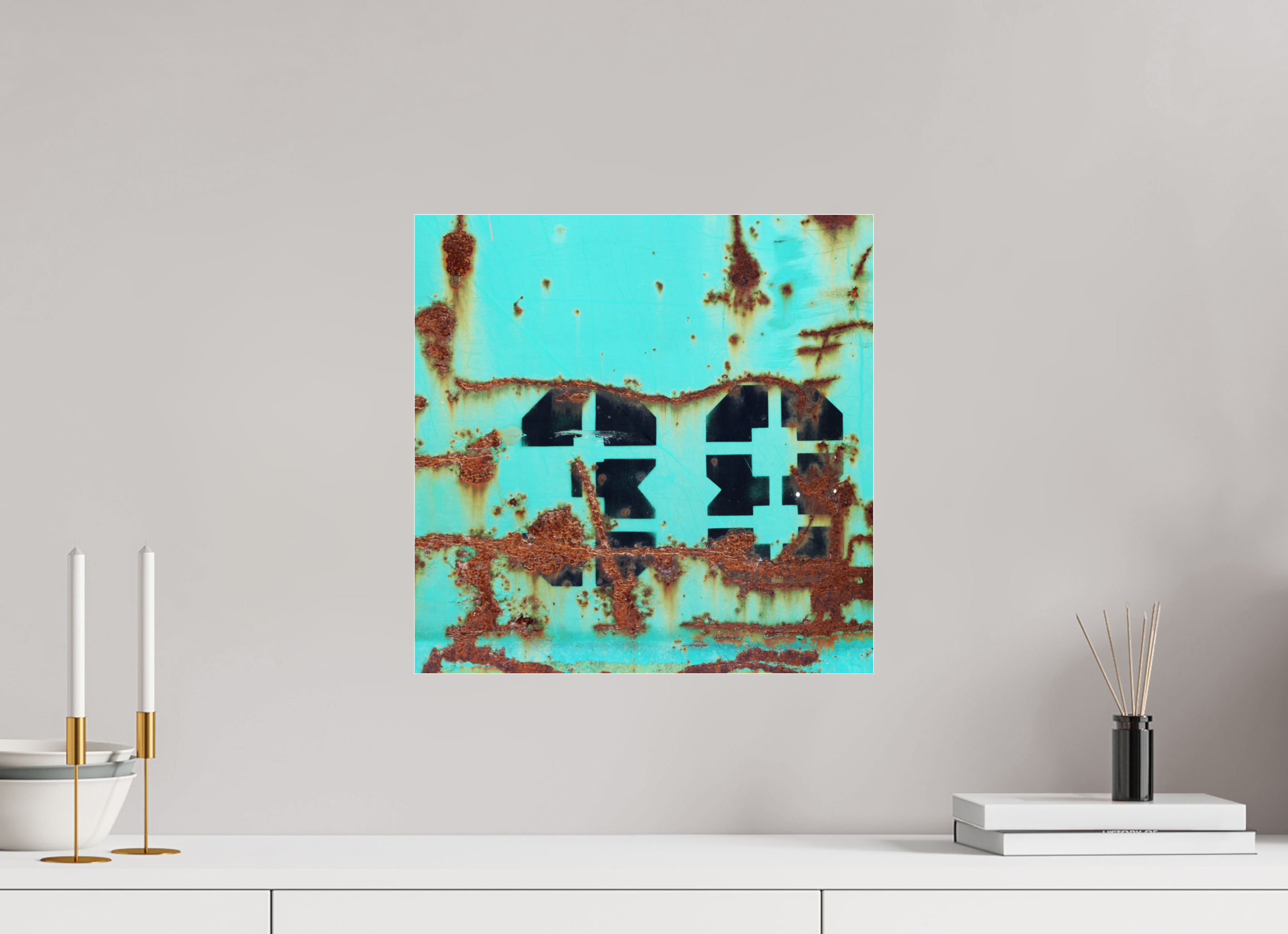 40 x 40 cm, Photo Print Under Acrylic Glass Not just a Number - Rusted Number 38
