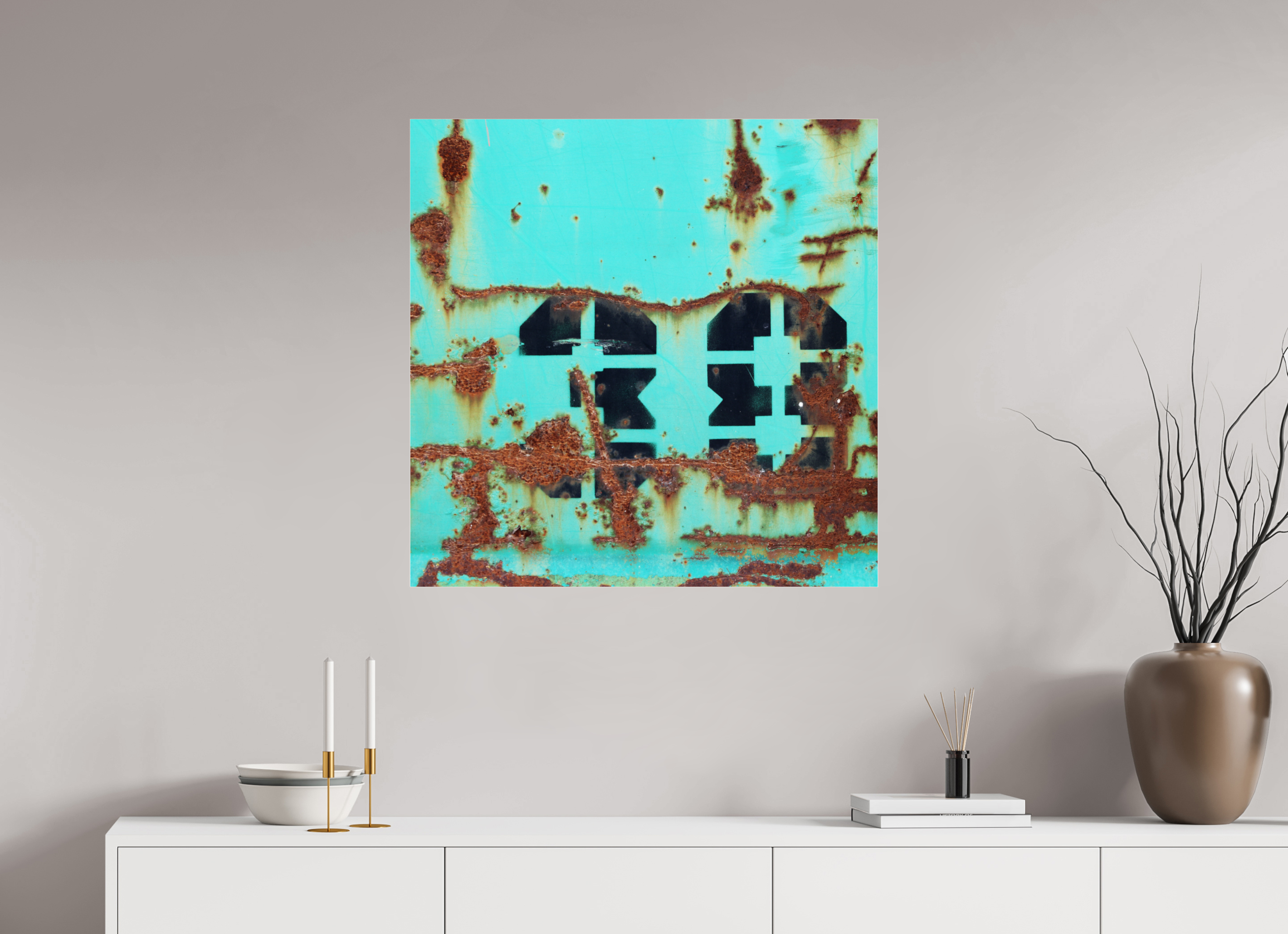 80 x 80 cm, Photo Print Under Acrylic Glass Not just a Number - Rusted Number 38