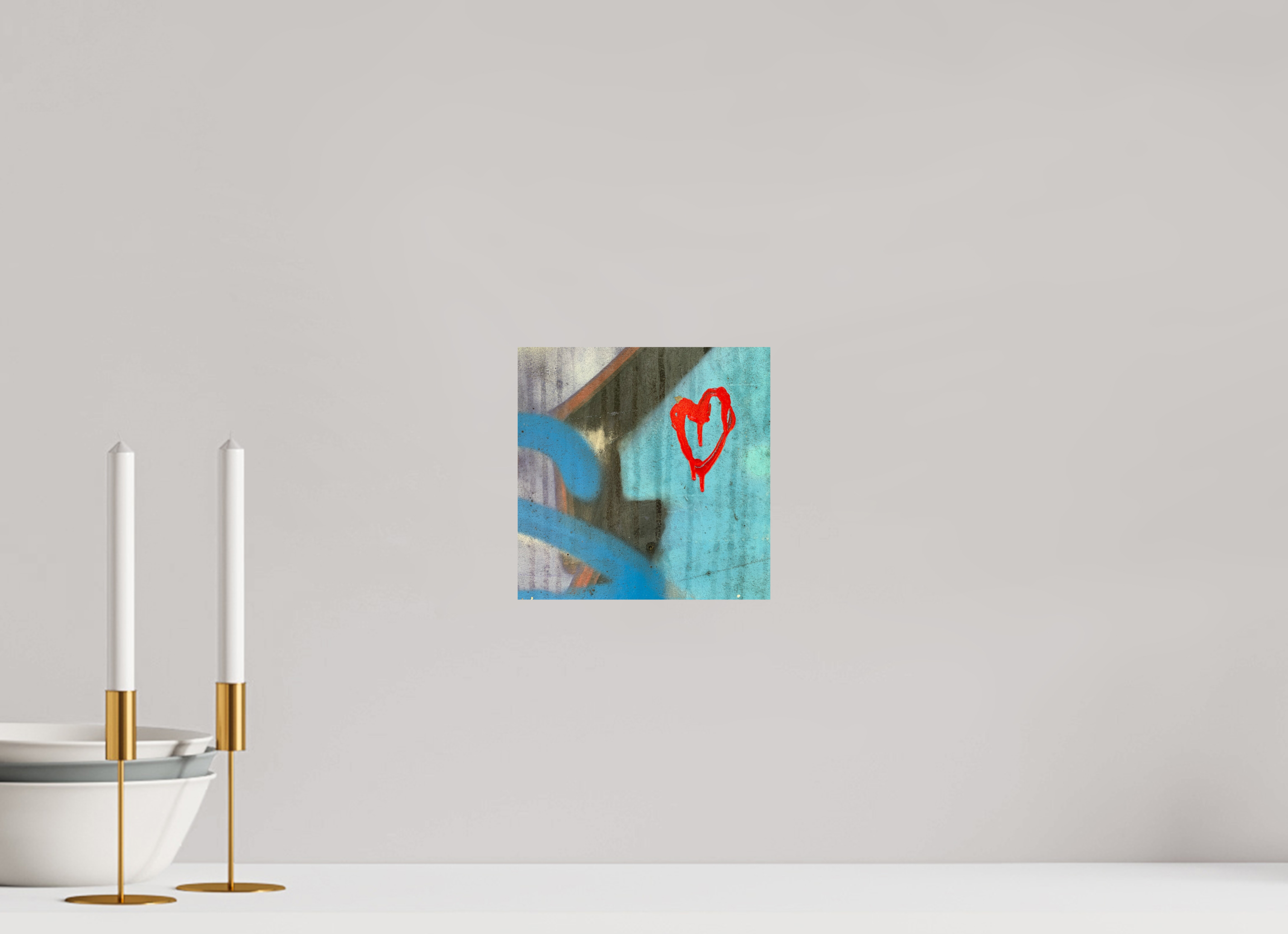 20 x 20 cm, Photo Print On Fuji Crystal DP II Farbe an der Wand - I love you