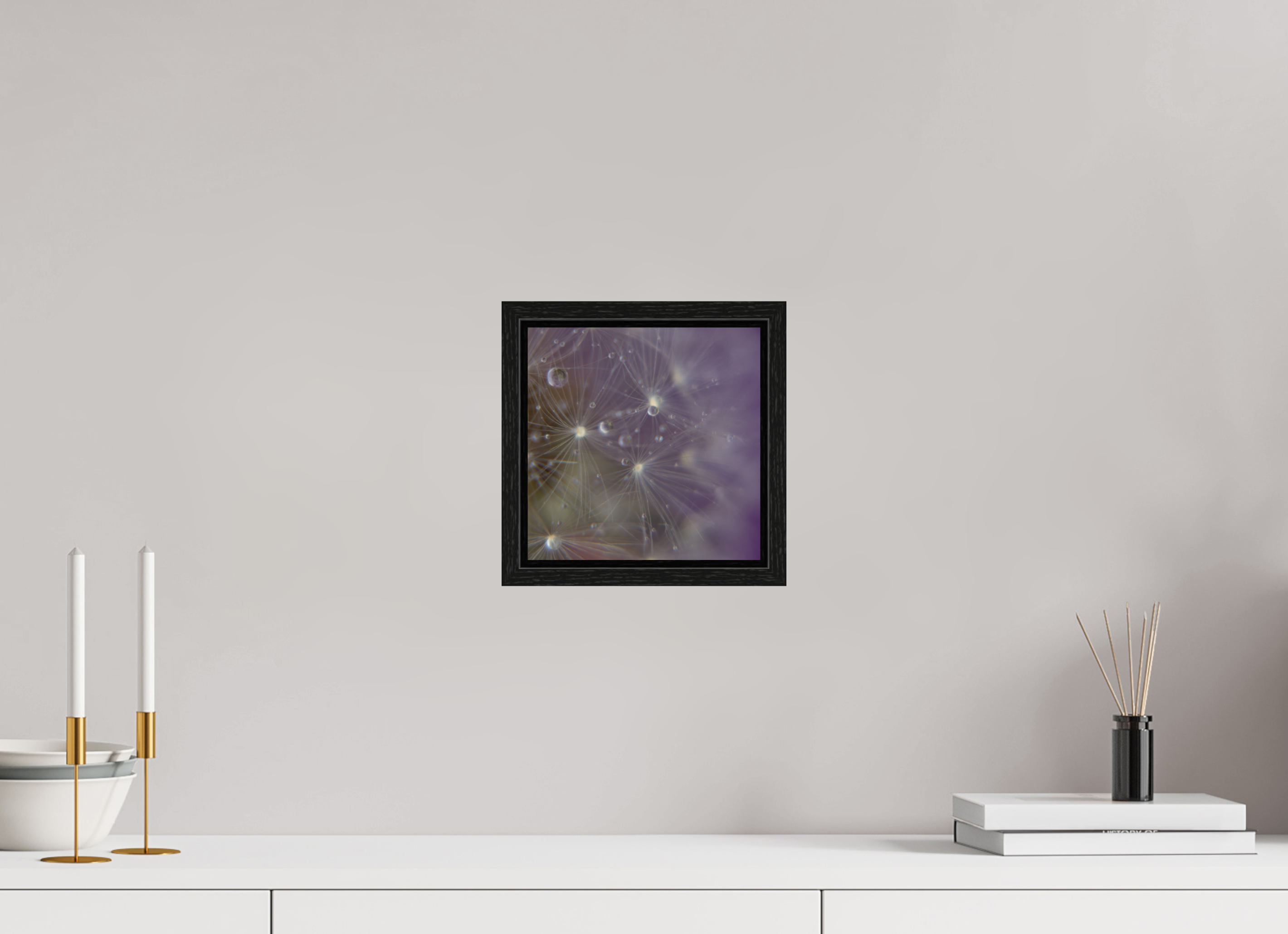 20 x 20 cm, Floater Frame Macro im Quadrat - Pusteblume 1